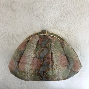 Vintage Budd Leather Snakeskin Clutch